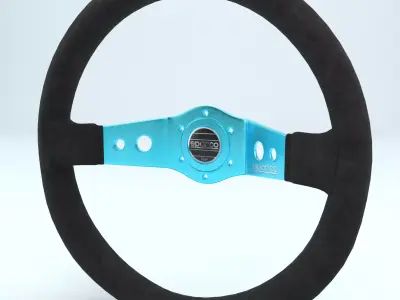 Steering Wheel Sparco R215 Suede Black 3D model