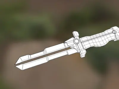 Knife samurai sword Low-poly 3D model purchase