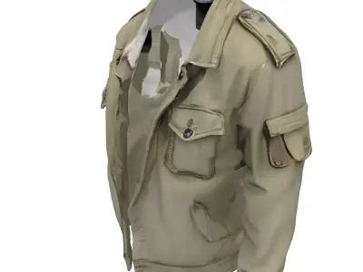 Realistic Military Style Field Jacket Low-poly 3D model