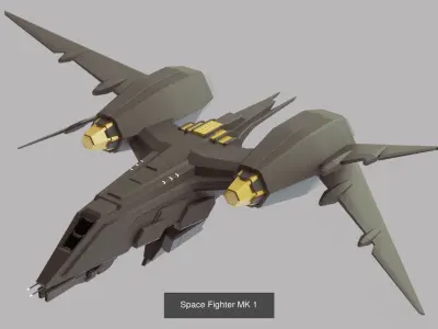 Sci-Fi spaceships collection 3D Model Pack