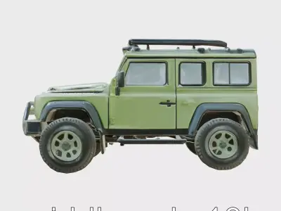 Offroad Adventure Vehicle in Earthy Green Low-poly 3D model