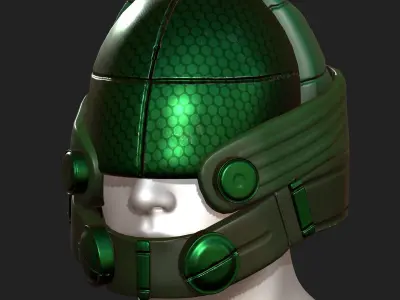 Helmet scifi military combat 3d model low poly futuristic  Low-poly 3D model purchase