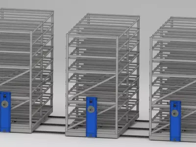Adjustable Sliding Rack for Medical Laboratory  3D model
