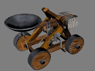 Old catapult Low-poly 3D model