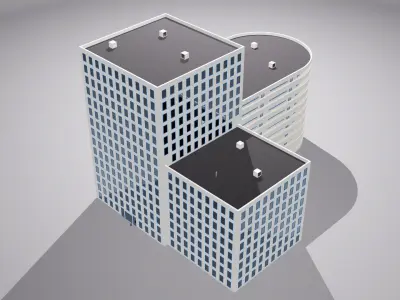 Multi-storey building Low-poly 3D model purchase