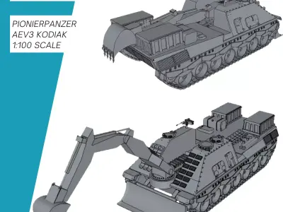 Pionierpanzer AEV3 Kodiak Bundeswehr 3D print model
