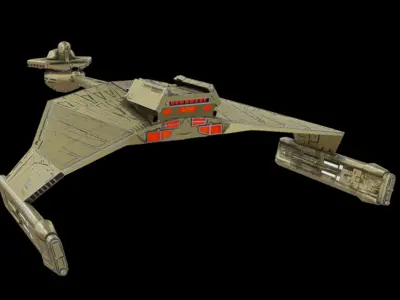 Klingon Spaceship 01 Low-poly 3D model