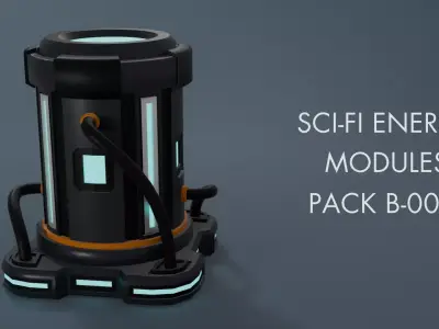 Low Poly Sci-Fi Energy and Production Bundle B - 46 Assets Low-poly 3D model