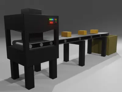 Machine Industrial - Line - Maquina Low-poly 3D model