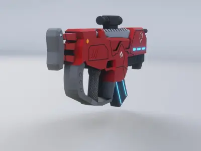 Low Poly Sci-Fi Gun - PBR - Game Ready Low-poly 3D model
