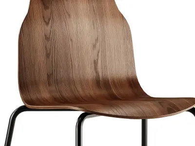 Sancal Boby Wood Chair Metal Legs 3D model