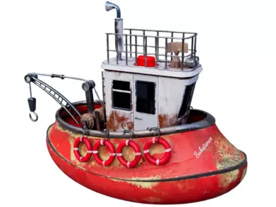 Old Tug Boat 3D model