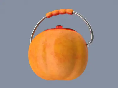 Jack-o-Lantern Widegrin Bucket 3D model