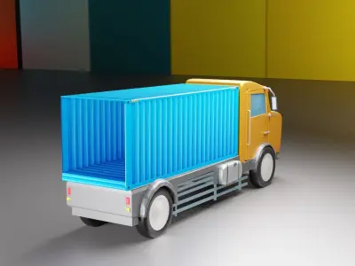 Transport Truck  Low-poly 3D model purchase