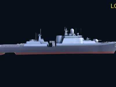 Asset - Army - Warship - Navy Gepard Low-poly 3D model