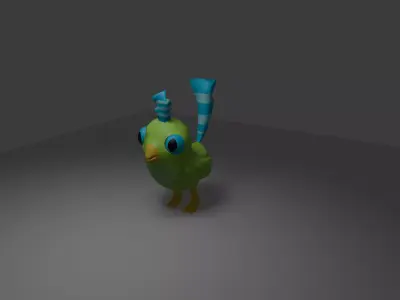 Green Bird Free 3D model