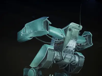 Sci-fi Mecha Grig game ready rigged Low poly robot  Low-poly 3D model