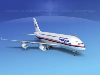 Airbus A380-800 Malaysia Airlines 3D model