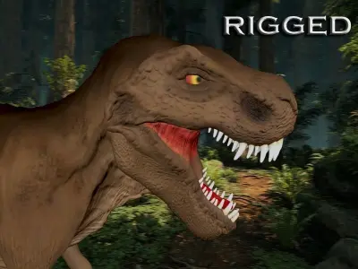 Rigged dino Low-poly 3D model