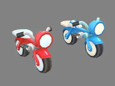 Cartoon kids bicycle Low-poly 3D model
