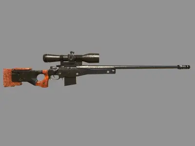 Sniper rifle 3d model  Low-poly 3D model