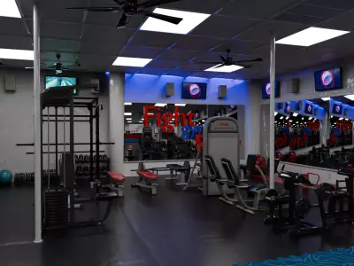 Modern Gym Interior Design Low-poly 3D model