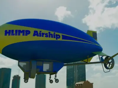 An Airship Industry Model Low-poly 3D model