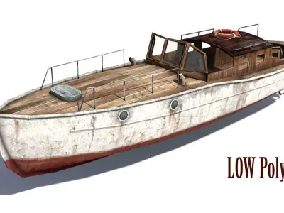 Rusty Boat Low-poly 3D model