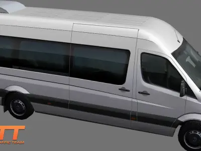 Volkswagen Crafter High Roof  Low-poly 3D model