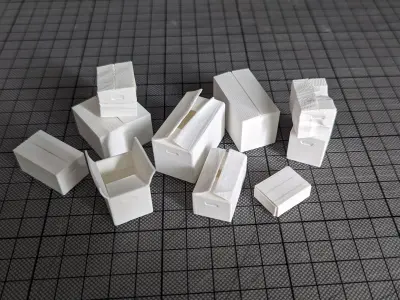 Card Boxes different sizes 3D print model
