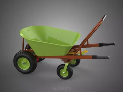 BRAKING SYSTEM TIPPING FOUR WHEEL WHEELBARROW BARROW DUMP LINER 3D model