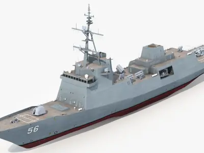 FFGX Frigate with Helicopter 3D model