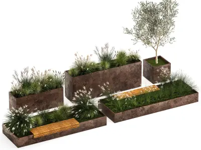 Bushes For Landscaping And Urban Environments 1139 3D model