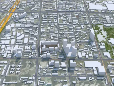 Shijiazhuang Hebei China 70km AI Low-poly 3D model