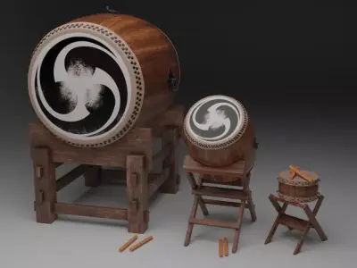 Taiko Drum Set 3D model