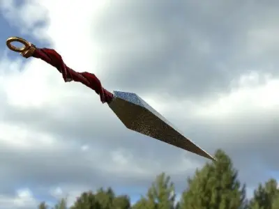 Kunai sword in sky Free low-poly 3D model