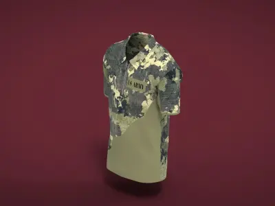 Military Outfit - T-shirt Low-poly 3D model 38