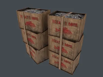 Fish Crate Low-poly 3D model