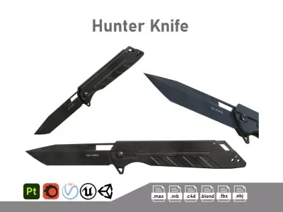 Hunter knife Low-poly 3D model buy