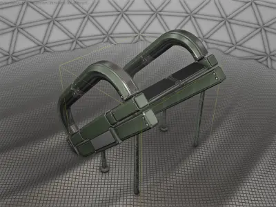 Sci-Fi Stairs - 12 - Green Version Low-poly 3D model