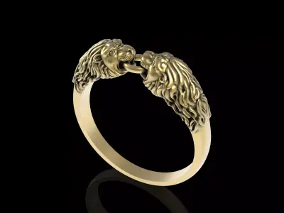 Lion Band and Ring 3D print model