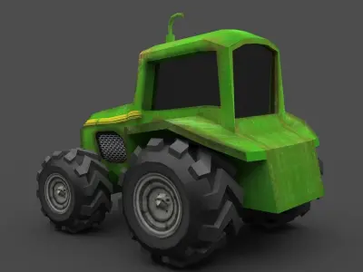 Low Poly Tractor Low-poly 3D model by littlepaw
