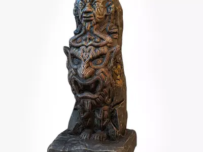 Aztec Statue 1 Low-poly 3D model