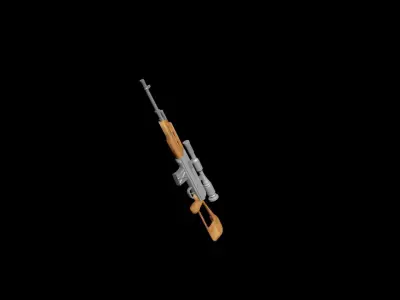 SVD gun Low-poly 3D model