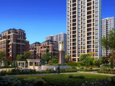 3Dmax fashion city commercial square building 128 3D model