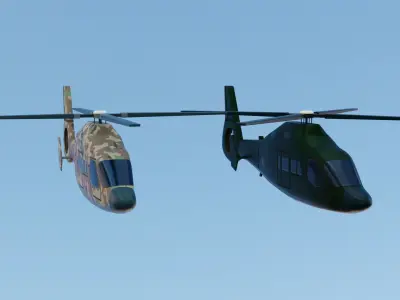 Cartoon Helicopter Low-poly 3D model from CGTrader