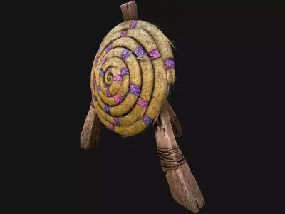 Medieval Wooden Straw Dummy for Training  Fair Castle Props Low-poly 3D model