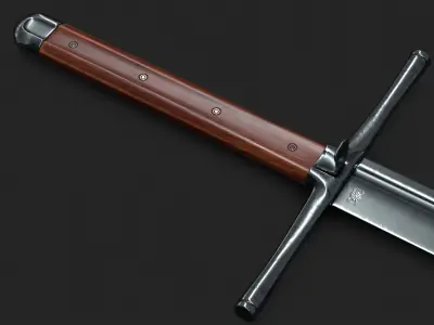 Kriegsmesser Sword Low-poly 3D model