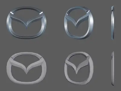 Mazda - Car Logo Emblem Modern Free low-poly 3D model