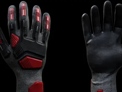 Tactical Gloves 009 Low-poly 3D model